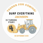 "DUMP EVERYTHING! Construction Birthday 4 ラウンドシール (正面)
