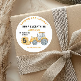 "DUMP EVERYTHING! Construction Birthday 5 ラウンドシール