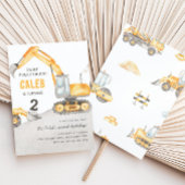 Dump Everything Construction Truck 2nd Birthday 招待状