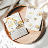 Dump Everything Construction Truck 3rd Birthday 招待状