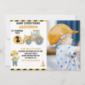 "DUMP EVERYTHING! Photo –Construction 2nd Birthday 招待状 (正面)