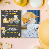 "DUMP EVERYTHING! Photo –Construction 2nd Birthday 招待状