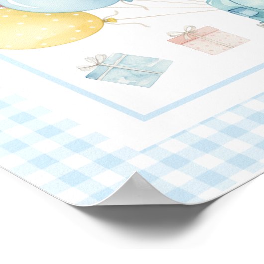 Dump Truck Boy First Birthday Party Welcome ポスター (角)