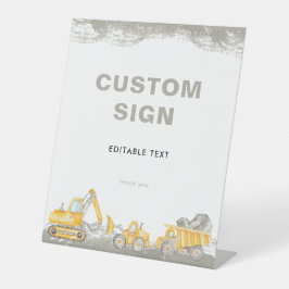 Dump Truck Construction Truck Birthday Party 台座サイン