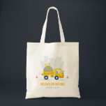 Dump Truck Construction Vehicle Kids Birthday トートバッグ<br><div class="desc">A Fun Cute Dump Truck Construction Vehicle Kids Birthday Collection.- it's an Elegant Simple Minimal sketchy Illustration of yellow grey dump truck carrying the Birthday year, perfect for your little ones construction vehicle theme birthday party. It’s very easy to customize, with your personal details. If you need any other matching...</div>