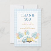 Dump Truck First Birthday Boy サンキューカード (正面)