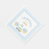 Dump Truck First Birthday Boy スタンダードランチョンナプキン (角)