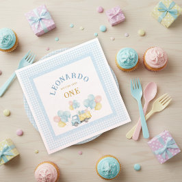 Dump Truck First Birthday Boy スタンダードランチョンナプキン