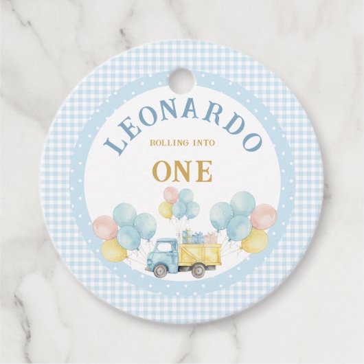Dump Truck First Birthday Boy フェイバータグ (正面)