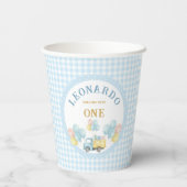 Dump Truck First Birthday Boy 紙コップ (裏面)