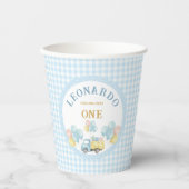 Dump Truck First Birthday Boy 紙コップ (正面)