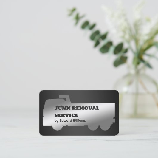 Dump Truck  Junk Removal Business Card 名刺 (スタンド正面)