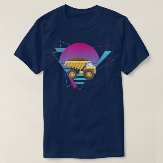 Dump Truck Vaporwave Dump Truck Construction Truck Tシャツ (デザイン正面)
