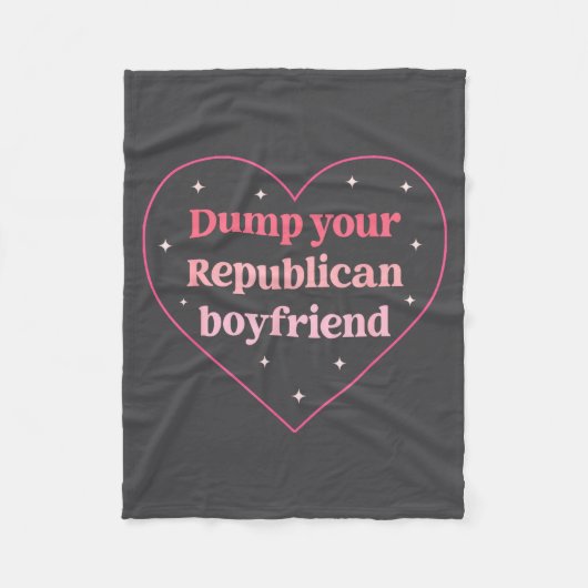 Dump Your Republican Boyfriend Funny Nk Heart Desi フリースブランケット (正面)