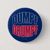 DUMPF DRUMPF (青の青及び赤) 缶バッジ (正面)