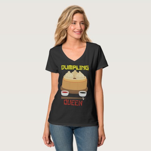 Dumpling Queen Dumpling Chinese Cuisine Tシャツ (正面フル)