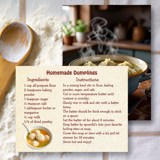Dumpling Recipe Card ポストカード