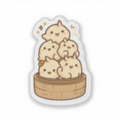 Dumpling Tower Sticker – Kawaii Steamed Bun Party  シール (正面)