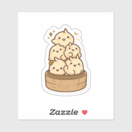 Dumpling Tower Sticker – Kawaii Steamed Bun Party  シール