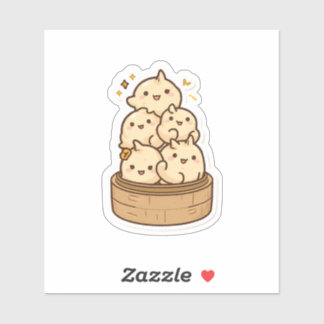 Dumpling Tower Sticker – Kawaii Steamed Bun Party  シール