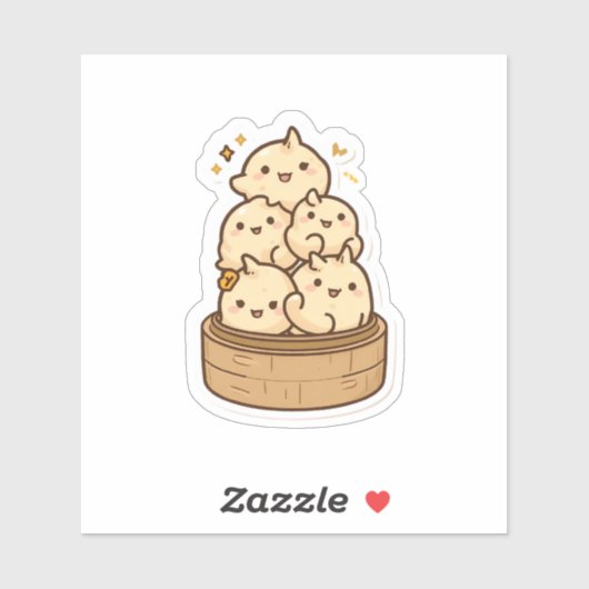 Dumpling Tower Sticker – Kawaii Steamed Bun Party  シール (シート)