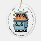 Dumpsterパーソナライズされたサポートありがとうご協力 セラミックオーナメント (左)