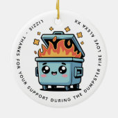 Dumpsterパーソナライズされたサポートありがとうご協力 セラミックオーナメント (裏面)