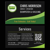 Dumpster and Hauling QR Code Business Card 名刺