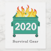 Dumpster Fire 2020おもしろい引用文パーソナライズされた ワインラベル (シングルラベル)