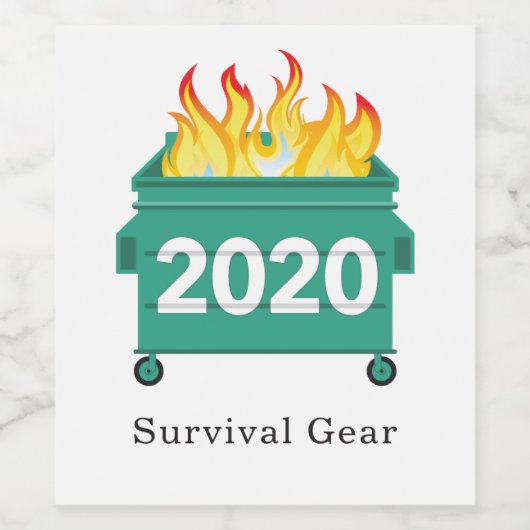 Dumpster Fire 2020おもしろい引用文パーソナライズされた ワインラベル (シングルラベル)