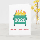 Dumpster Fire 2020おもしろい誕生日パーソナライズされた カード (黄色い花)