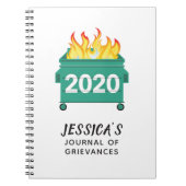 Dumpster Fire 2020ジャーナルパーソナライズされたおもしろい ノートブック (正面)