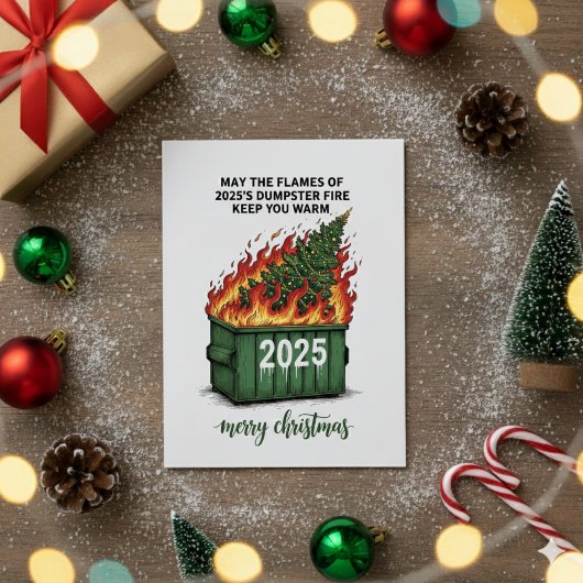 Dumpster Fire Christmas Card 2025 Funny Humor シーズンカード