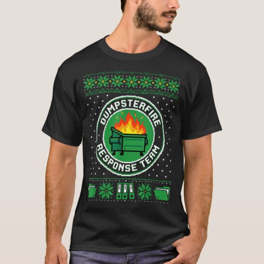 Dumpster Fire Resnse Team Funny Office Holiday Xel Tシャツ (正面)