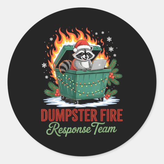 Dumpster Fire Resnse Team Leader Christmas  ラウンドシール (正面)