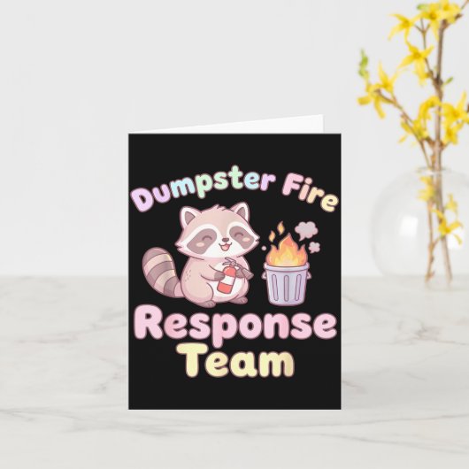 Dumpster Fire Resnse Team Raccoon Kawaii  カード (黄色い花)