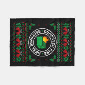 Dumpster Fire Resnse Team Ugly Christmas Sweater X フリースブランケット (正面(横))