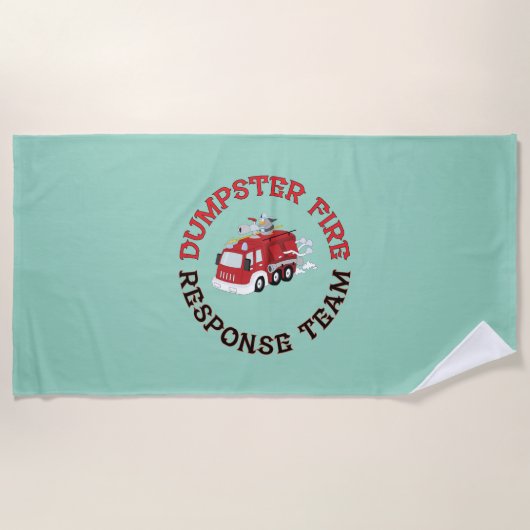 Dumpster Fire Response Team ビーチタオル (正面)