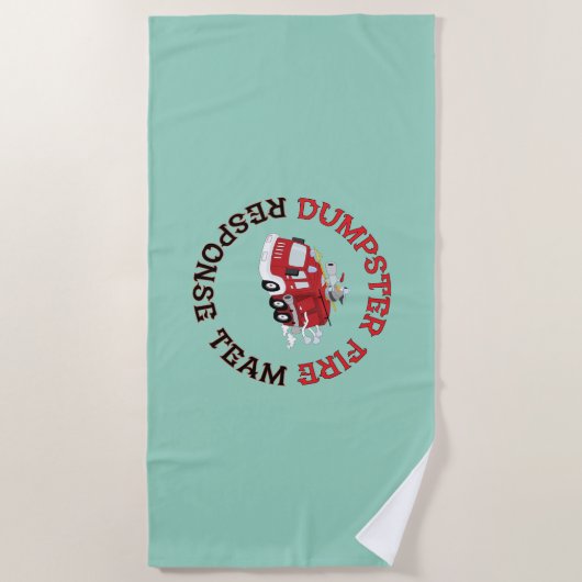 Dumpster Fire Response Team ビーチタオル (正面)