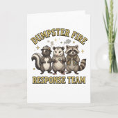 Dumpster Fire Response Team Raccoon Opossum Funny カード (正面)