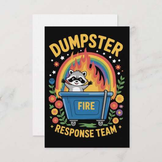 Dumpster Fire Response Team Sarcasm Meme Funny  招待状 (正面/裏面)
