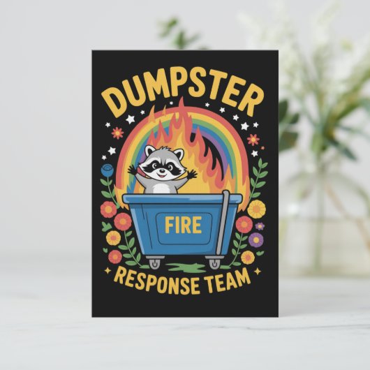 Dumpster Fire Response Team Sarcasm Meme Funny  招待状 (スタンド正面)