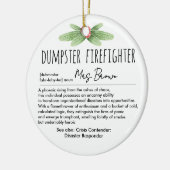 Dumpster Firefighter Funny Definition Custom Name セラミックオーナメント (左)