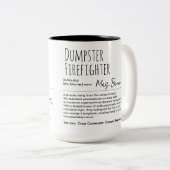 Dumpster Firefighter Funny Definition Custom Name ツートーンマグカップ (正面右)