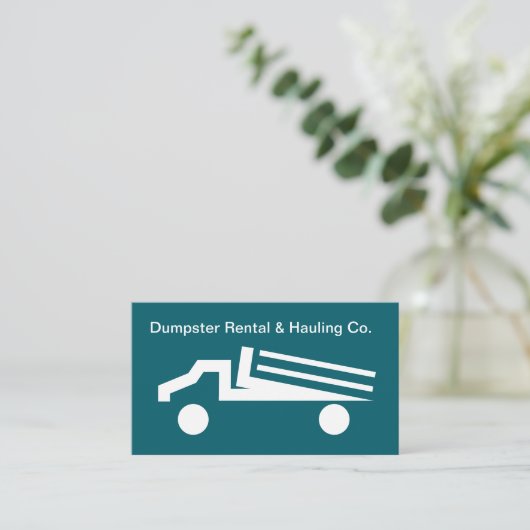 Dumpster Rental Hauling Truck Modern Business Card 名刺 (スタンド正面)