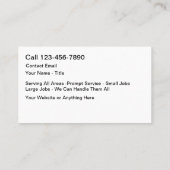 Dumpster Rental Hauling Truck Modern Business Card 名刺 (裏面)