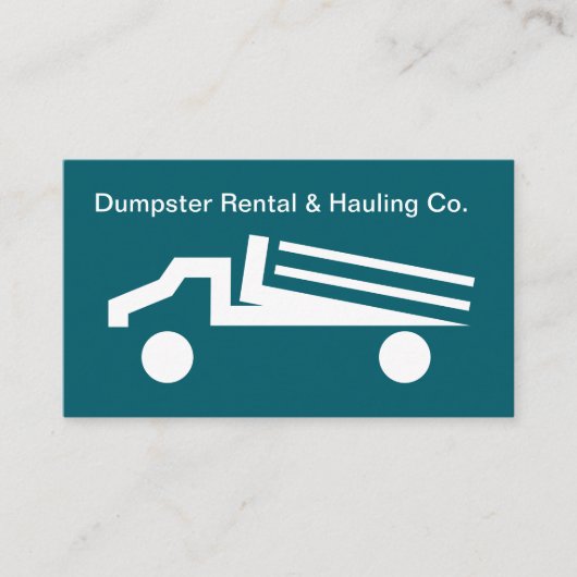 Dumpster Rental Hauling Truck Modern Business Card 名刺 (正面)