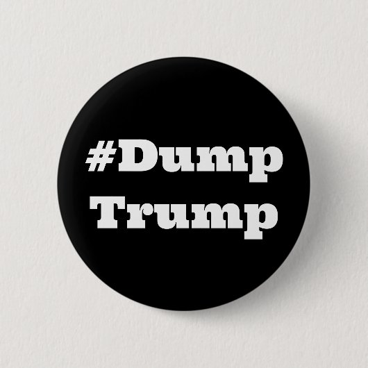 #DumpTrump （単語を変更） 缶バッジ (正面)