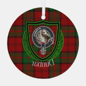 Dunbar Scottish Clan Tartan & Crest ガラスオーナメント (裏面)