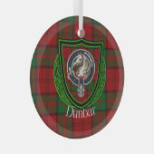 Dunbar Scottish Clan Tartan & Crest ガラスオーナメント (正面右)